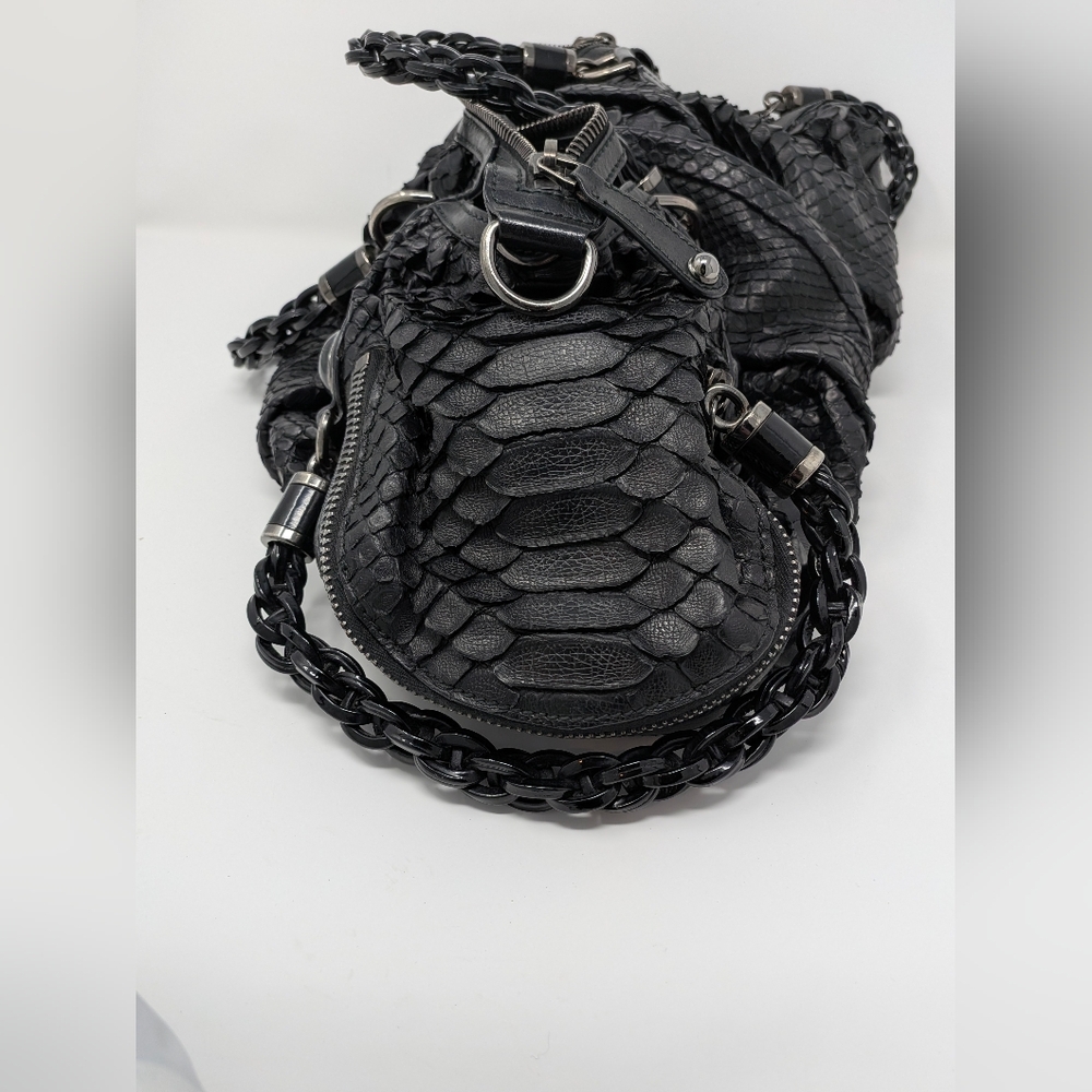 Authentic Gucci Galaxy Large Black Python Hobo Ba… - image 12